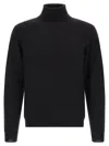 Zanone Men Black Solid Turtle Neck Sweater In Black