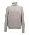 Zanone Wool Turtleneck Sweater With Classic Knit Texture In Nude