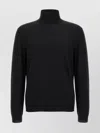 Zanone Turtleneck Cuffed-sleeve Sweater In Black