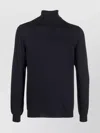 Zanone Turtleneck Sweater With Ribbed Cuffs And Hem In Black