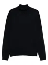 Zanone Turtleneck Wool Sweater In Blue
