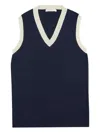 Zanone V-neck Colour-block Vest In Blue