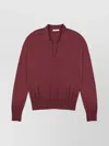 Zanone Wide Fit V Neck Polo Shirt In Flexwool Clothing In Burgundy