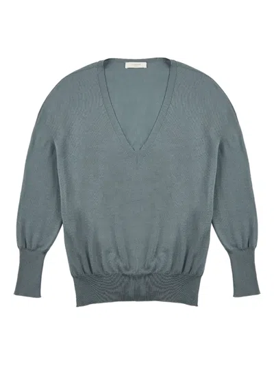Zanone V-neck Sweater In Blue