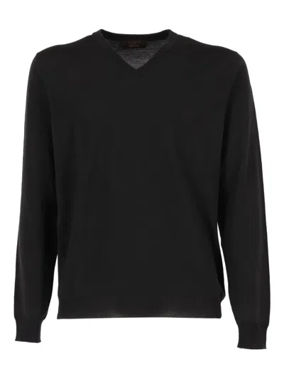 Zanone V-neck Sweater In Multi