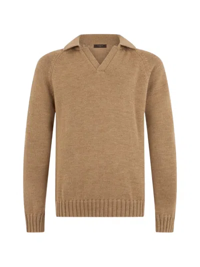 Zanone V Polo Polo Shirt In Brown