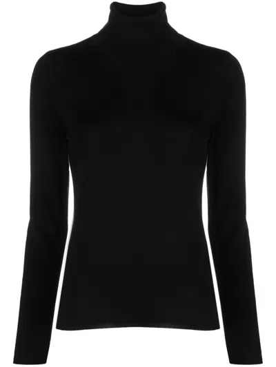 Zanone Virgin Wool Blend High Neck Jumper In Black