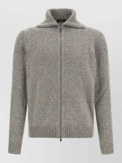 Zanone Virgin Wool Cardigan In Gray