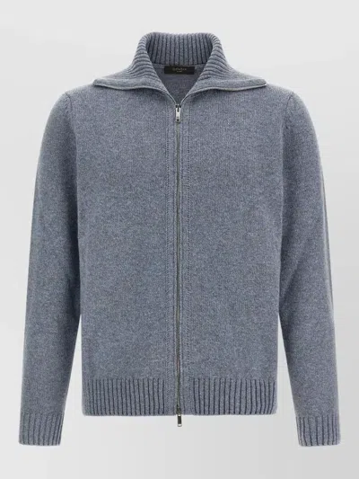 Zanone Virgin Wool Cardigan In Gray