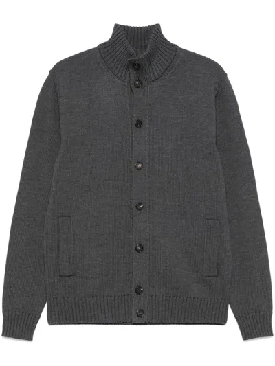 Zanone Virgin Wool Cardigan In 灰色