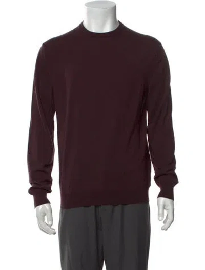 Pre-owned Zanone Virgin Wool Crew Neck Pullover In Burgundy