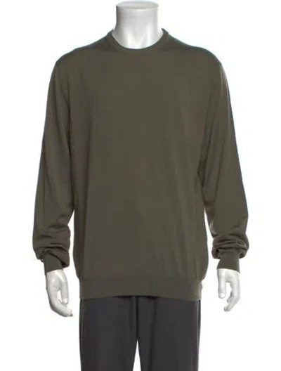 Pre-owned Zanone Virgin Wool Crew Neck Pullover In Green