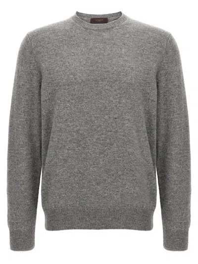 Zanone Virgin Wool Crewneck Sweater In Grey