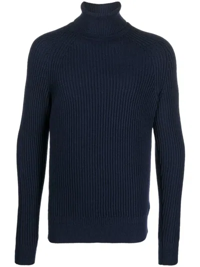 Zanone Virgin-wool Knit Jumper In Blue