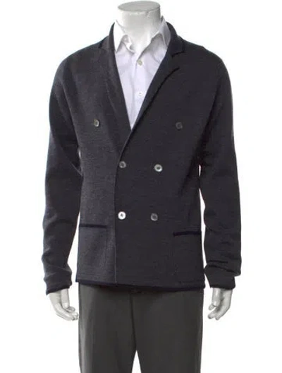Pre-owned Zanone Virgin Wool Open Front Cardigan In Grey