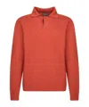 Zanone Slim Fit Long Sleeve Orange Polo Shirt In Red