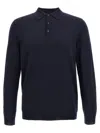 Zanone Wool Polo Shirt Collar Cuffs Hem In Blue