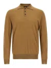 Zanone Cashmere-silk Blend Polo-neck Sweater In Brown