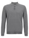 Zanone Virgin Wool Polo Shirt With Button Placket And Cuffed Sleeves In Gray