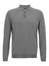 Zanone Virgin Wool Polo Shirt With Button Placket And Cuffed Sleeves In Gray