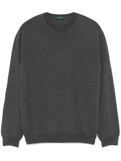 Zanone Virgin Wool Sweater In 灰色