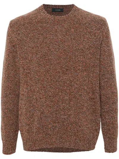 Zanone Virgin-wool Sweater In Braun