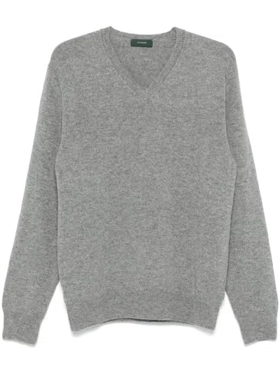 Zanone Virgin Wool Sweater In Gray