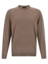 Zanone Crew-neck Long-sleeves Sweater In Sand