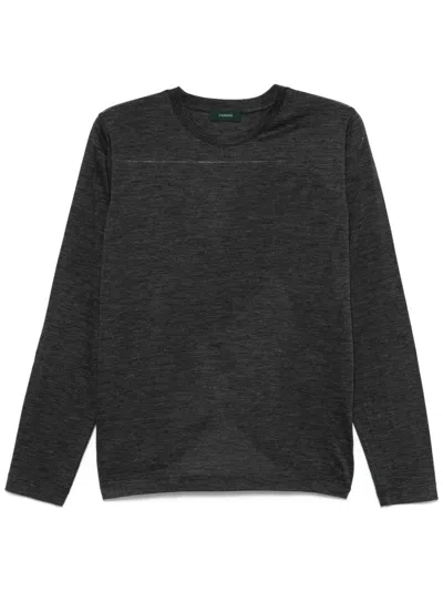 Zanone Virgin Wool T-shirt In Grey