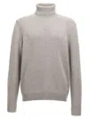 Zanone Wool Turtleneck Sweater With Classic Knit Texture In Grey