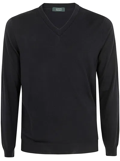 Zanone V-neck Slim Fit In Black