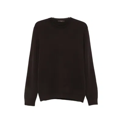 Zanone Long-sleeved Sweater In Brown