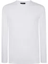 Zanone Crew Neck Plain Design Long Sleeves In 白色