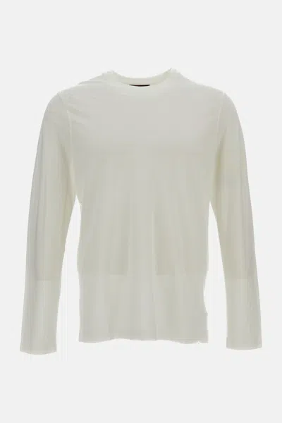 Zanone Long-sleeved Crew Neck T-shirt In White