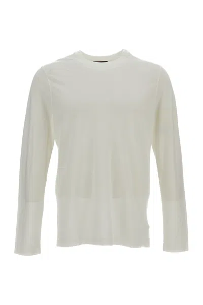Zanone White Longsleeve Cotton T-shirt In Neutral