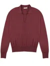 Zanone Wide Fit V Neck Polo Shirt In Flexwool Clothing In Burgundy