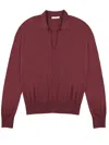 Zanone Wide Fit V Neck Polo Shirt In Flexwool Clothing In Red
