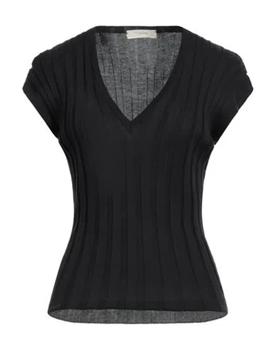 Zanone Woman Sweater Black Size 8 Cotton, Silk