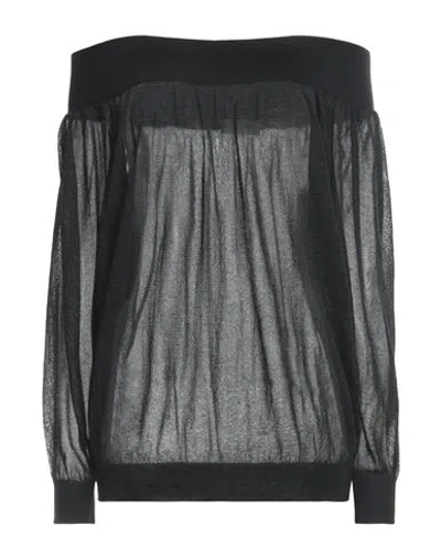 Zanone Woman Sweater Black Size M Polyester, Cotton