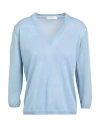 Zanone Woman Sweater Light Blue Size 6 Viscose, Polyester In Blue