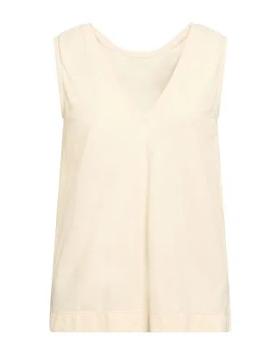 Zanone Woman Tank Top Beige Size 8 Cotton In Neutral