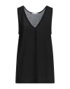 Zanone Woman Tank Top Black Size 10 Cotton