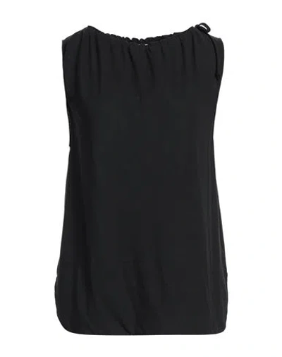Zanone Woman Top Black Size 8 Cotton
