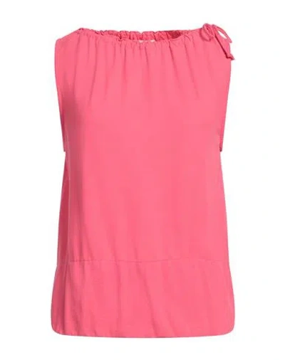 Zanone Woman Top Fuchsia Size 8 Cotton In Pink