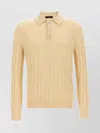 Zanone Wool Braided Pattern Polo Shirt