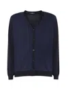 Zanone Long-sleeved Knitted Cardigan In Blue