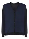 Zanone Long-sleeved Knitted Cardigan In Blue