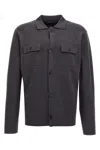 Zanone Classic Grey Wool Cardigan With Button Closure And Flap Pockets In Gray