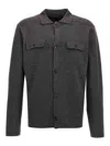 Zanone Classic Grey Wool Cardigan With Button Closure And Flap Pockets In Grey