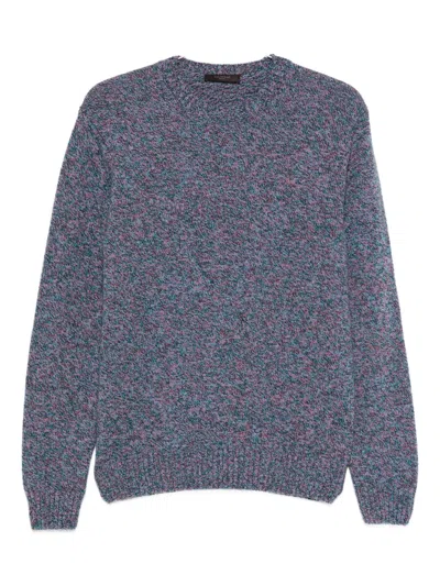 Zanone Wool Crew-neck Sweater In Blue